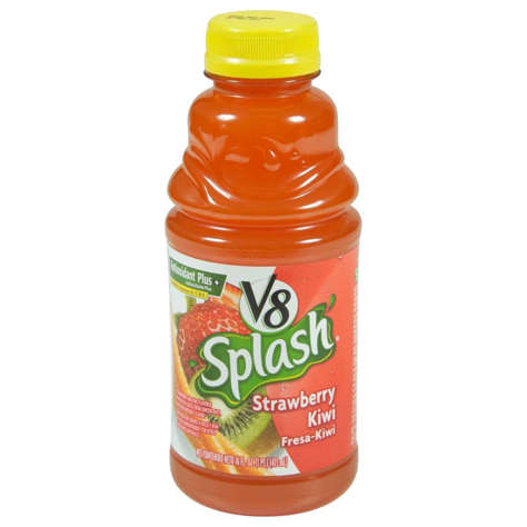 Picture of V8 Splash 10% Strawberry Kiwi Juice  Shelf-Stable  Single-Serve  16 Fl Oz Bottle  12/Case