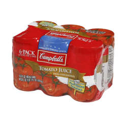 Picture of Campbell's 100% Tomato Juice  Shelf-Stable  Single-Serve  Can  5.5 Fl Oz Can  48/Case