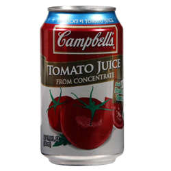 Picture of Campbell's 100% Tomato Juice  Shelf-Stable  Single-Serve  Can  11.5 Fluid Ounce  6 Ct Package