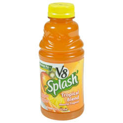 Picture of V8 Splash 10% Tropical Blend Juice  Shelf-Stable  Single-Serve  16 Fl Oz Bottle  12/Case