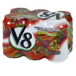 Picture of V8 100% Vegetable Juice  Shelf-Stable  Single-Serve  11.5 Fluid Ounce  6 Ct Package