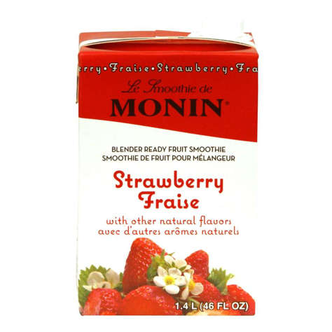 Picture of Monin Strawberry Smoothie Mix  Shelf-Stable  46 Fl Oz Package