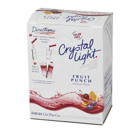 Picture of Crystal Light Powdered Sugar-Free Fruit Punch Drink Mix  Single-Serve  Shelf-Stable  30 Ct Box  4/Case