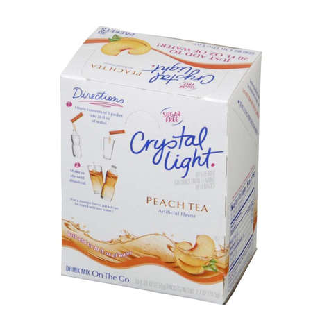 Picture of Crystal Light Powdered Sugar-Free Peach Iced Tea Drink Mix  Single-Serve  Shelf-Stable  30 Ct Box  4/Case