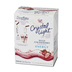 Picture of Crystal Light Powdered Sugar-Free Energy Wild Strawberry Drink Mix  Single-Serve  Shelf-Stable  30 Ct Box  4/Case