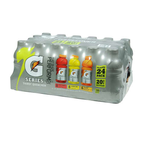 Picture of Gatorade Assorted Flavors Sports Drink  Single-Serve  20 Fl Oz Bottle  24/Case