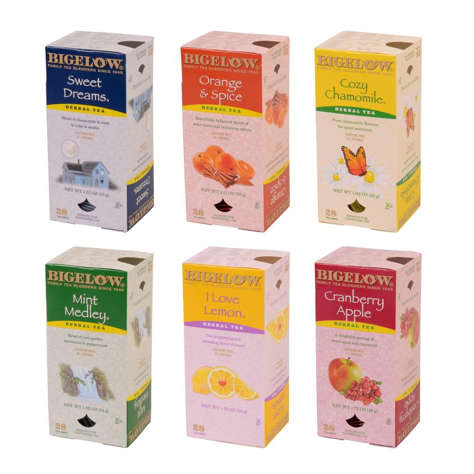 Picture of Bigelow Decaffeinated Assorted Flavored Tea  Individually Wrapped With String  28 Ct Box  6/Case