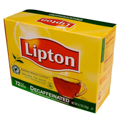 Picture of Lipton Decaffeinated Black Tea  Individually Wrapped With String  72 Ct Box