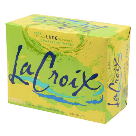 Picture of La Croix Lime Flavored Natural Sparkling Water  No Calorie  Single-Serve  Can  12 Fluid Ounce  12 Ct Package  2/Case