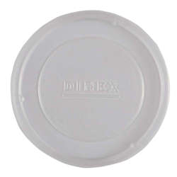 Picture of Dinex Plastic Flat Lids  Clear  Polystyrene  for 9 Ounce Bowls  1000/Carton