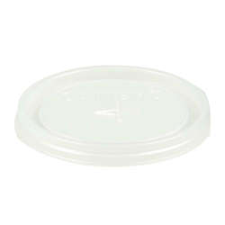 Picture of Cambro Plastic Flat Lids  Translucent  Polystyrene  for 10 Ounce Laguna Tumblers  100 Ct Package  10/Case