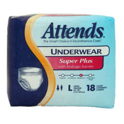 Picture of Attends Large Super Plus Absorbency Protective Underwear  Fits 44-58 Inch Waist  18 Ct Package  4/Case