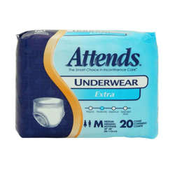 Picture of Attends Medium Extra Absorbency Protective Underwear  Fits 34-44 Inch Waist  20 Ct Package  4/Case