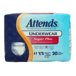 Picture of Attends Small Super Plus Absorbency Protective Underwear  Fits 20-34 Inch Waist  20 Ct Package  4/Case