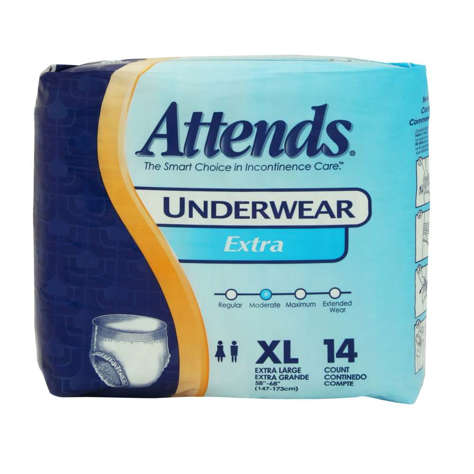 Picture of Attends X-Large Extra Absorbency Protective Underwear  Fits 58-68 Inch Waist  14 Ct Package  4/Case