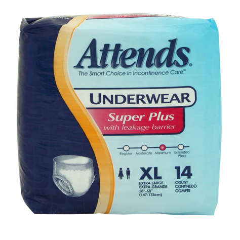 Picture of Attends X-Large Super Plus Absorbency Protective Underwear  Fits 58-68 Inch Waist  14 Ct Package  4/Case