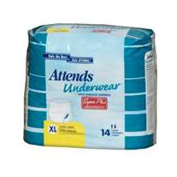 Picture of Attends X-Large Super Plus Absorbency Protective Underwear  Fits 58-68 Inch Waist  14 Ct Package  4/Case