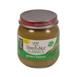 Picture of Beech Nut Strained Green Beans  Shelf-Stable  4 Oz Jar  10/Case