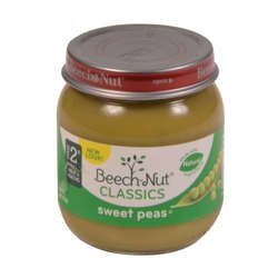 Picture of Beech Nut Strained Sweet Peas  Shelf-Stable  4 Oz Jar  10/Case