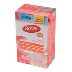 Picture of Nestle Nutrition Boost Plus Strawberry Drink Supplement  8 Fl Oz Carton  27/Case