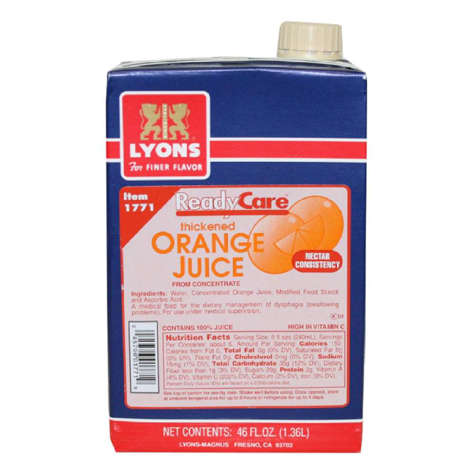 Picture of ReadyCare Orange Juice Nectar Thickened Beverage  46 Fl Oz Carton  6/Case