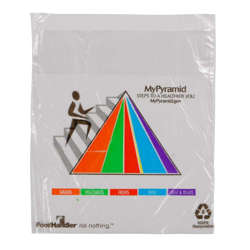 Picture of Foodhandler 6.5 x 7 Inch Plastic Saddle Pack Bags  Clear Food Pyramid Design  2000 Ct Package  1/Case