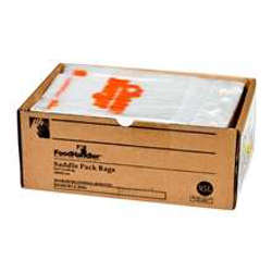 Picture of Foodhandler 6.5 x 7 Inch Plastic Saddle Pack Bags  Orange Cheeseburger Design  2000/Case