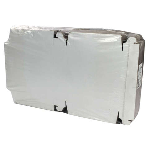 Picture of BoxIT 10 x 10 x 2.5 Inch Clay-Coated Paper Bakery Boxes  White on Kraft  Lock-Corner  250 Ct Package  1/Case