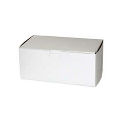 Picture of BoxIT 9 x 5 x 4 Inch Clay-Coated Paper Bakery Boxes  White on Kraft  Lock-Corner  250 Ct Package  1/Case