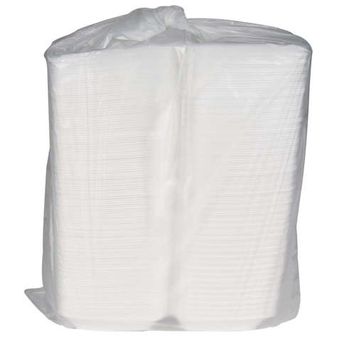 Picture of Pactiv Medium 6.38 x 6.38 x 3 Inch Foam Hamburger Containers  White  Hinged  Polystyrene  125 Ct Package  4/Case