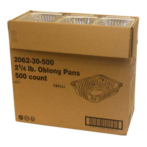 Picture of HFA 8 x 5.5 x 1.2 Inch Foil Containers, Oblong, 1 Ea, 500/Case