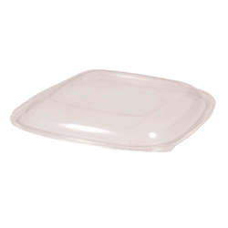 Picture of Sabert Plastic Dome Lids, Square, Clear, for 80 & 160 Ounce Bowls, PET, 50 Ct Package, 1/Case