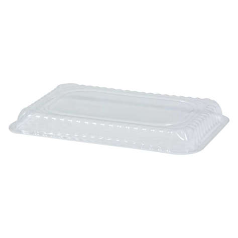 Picture of HFA Plastic Dome Lids, Clear, Oriented Polystyrene, for 1.5 Pound Oblong Foil Containers, 500/Case