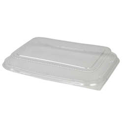 Picture of Pactiv Plastic Dome Lids  Clear  Polystyrene  for 7.5 x 10 Inch Trays  63 Ct Package  4/Case