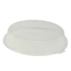 Picture of D & W Fine Pack Plastic High Dome Lids  Clear  Oriented Polystyrene  for 10.25 Inch Plates  50 Ct Package  4/Case