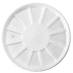 Picture of Dart Foam White Lids  Vented  Polystyrene  for 8/12/16 Ounce Containers & 5/6/8/10/12 Ounce Bowls  50 Ct Package 10/case
