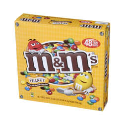 Picture of M&M's Milk Chocolate-Coated Candy, with Peanuts, 48 Ct Box, 8/Case