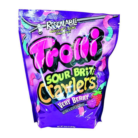 Picture of Trolli Sour Berry Gummy Crawlers Candy, 28.8 Oz Bag, 6/Case