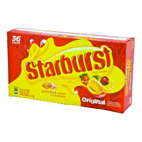 Picture of Starburst Chewy Fruit Flavored Candy, 36 Ct Package, 10/Case