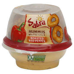 Picture of Sabra Red Pepper Hummus  with Pretzel Crisps  Single-Serve  4.56 Oz Each  12/Case