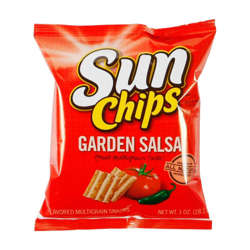 Picture of Sun Chips Low-Sodium Whole Grain Garden Salsa Chips  Single-Serve  1 Oz Bag  104/Case