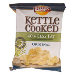 Picture of Lay's Original Kettle Potato Chips  Reduced Fat  Single-Serve  1.38 Oz Bag  64/Case