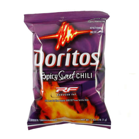 Picture of Doritos Reduced-Fat Spicy Sweet Chili Chips  Single-Serve  1 Oz Bag  72/Case