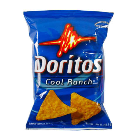 Picture of Doritos Cool Ranch Tortilla Chips  Large Single-Serve  1.75 Oz Bag  64/Case