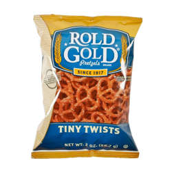 Picture of Rold Gold Reduced-Fat Baked Pretzels  Tiny  Twists  Large Single-Serve  2 Oz Bag  64/Case