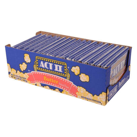 Picture of Act II Microwave Buttery Popcorn  Single-Serve  2.75 Ounce  18 Ct Tray  4/Case