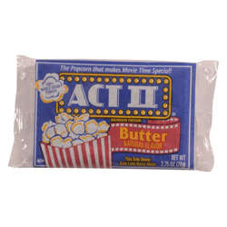 Picture of Act II Microwave Buttery Popcorn  Single-Serve  2.75 Ounce  18 Ct Tray  4/Case