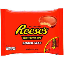 Picture of Reese's Milk Chocolate Snack Size Peanut Butter Cups Candy Bars, 10.5 Oz Bag, 24/Case