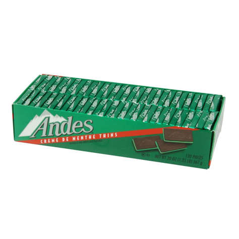 Picture of Andes Chocolate-Covered Creme de Menthe Mints  Individually Wrapped  120 Ct Box  12/Case