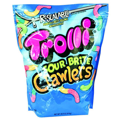 Picture of Trolli Sour Brite Gummy Crawlers Candy, 28.8 Oz Bag, 6/Case